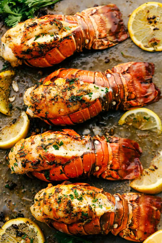 Butter Garlic Herb Broiled Lobster Tails